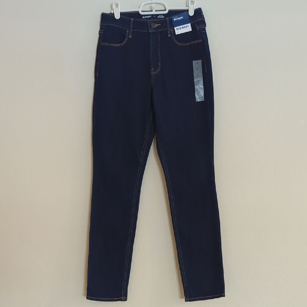 NWT Old Navy Wow High Rise Straight Dark Wash Denim Jeans - Size 4